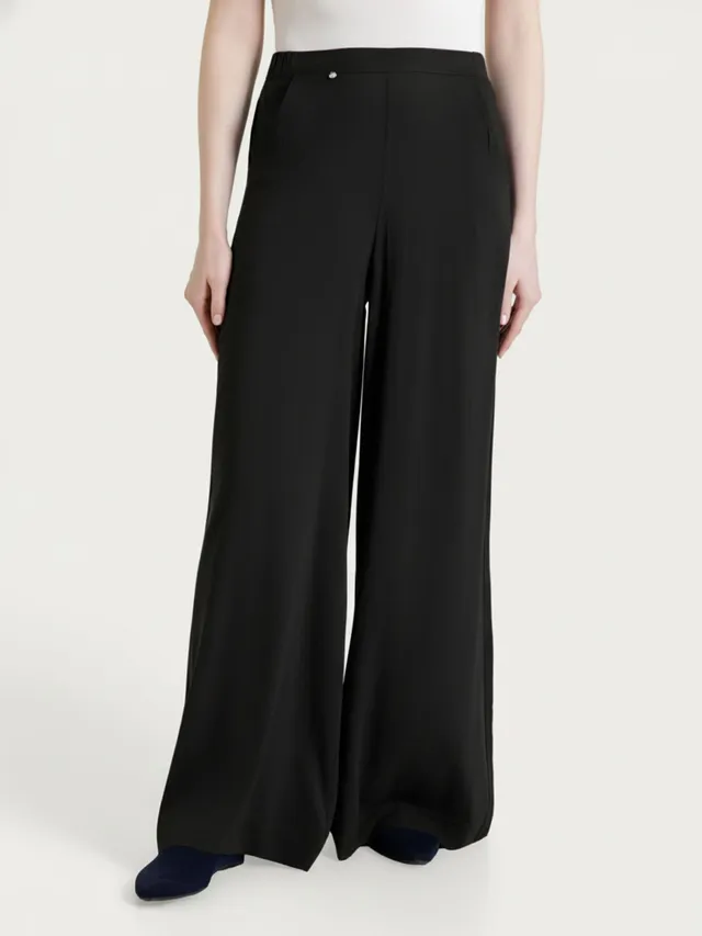 Ragno Voile Stretch pantalone palazzo nero