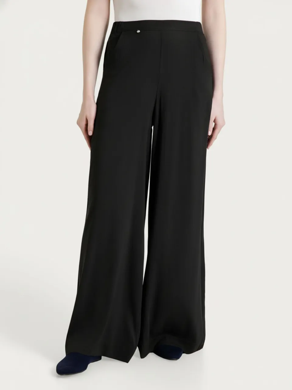 Ragno Voile Stretch pantalone palazzo nero