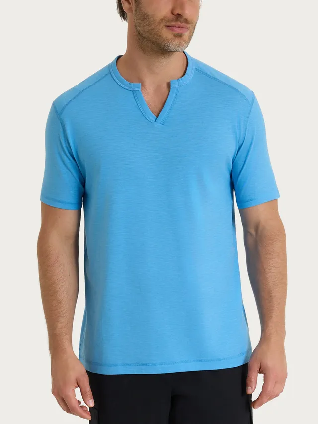Ragno Beachwear T-shirt con scollo a V cotone azure blue