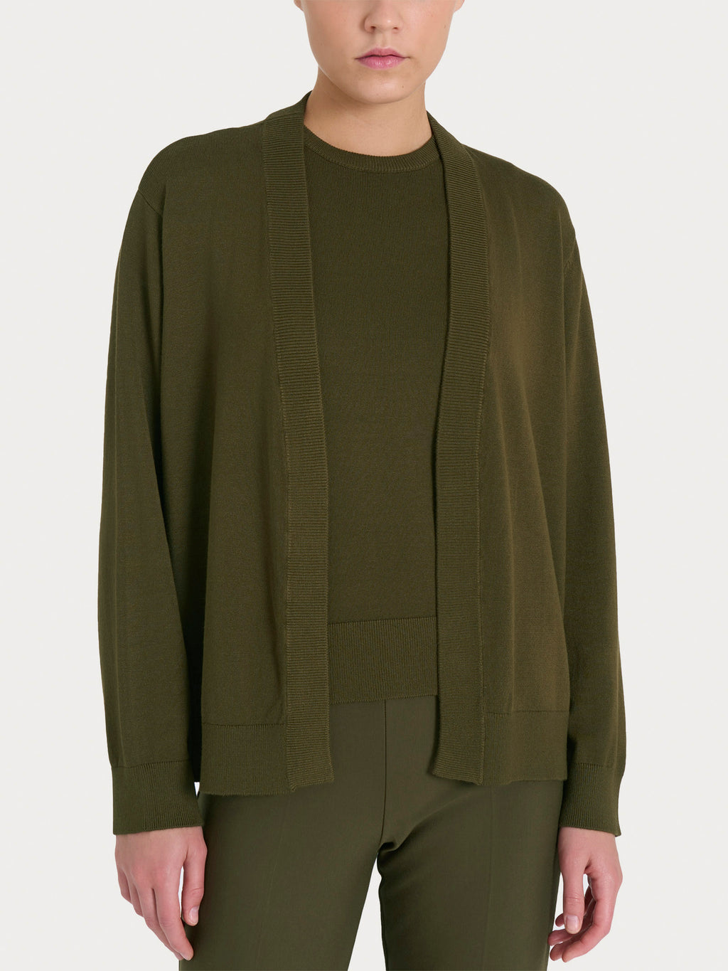 Ragno Four Seasons cardigan corto donna verde oliva