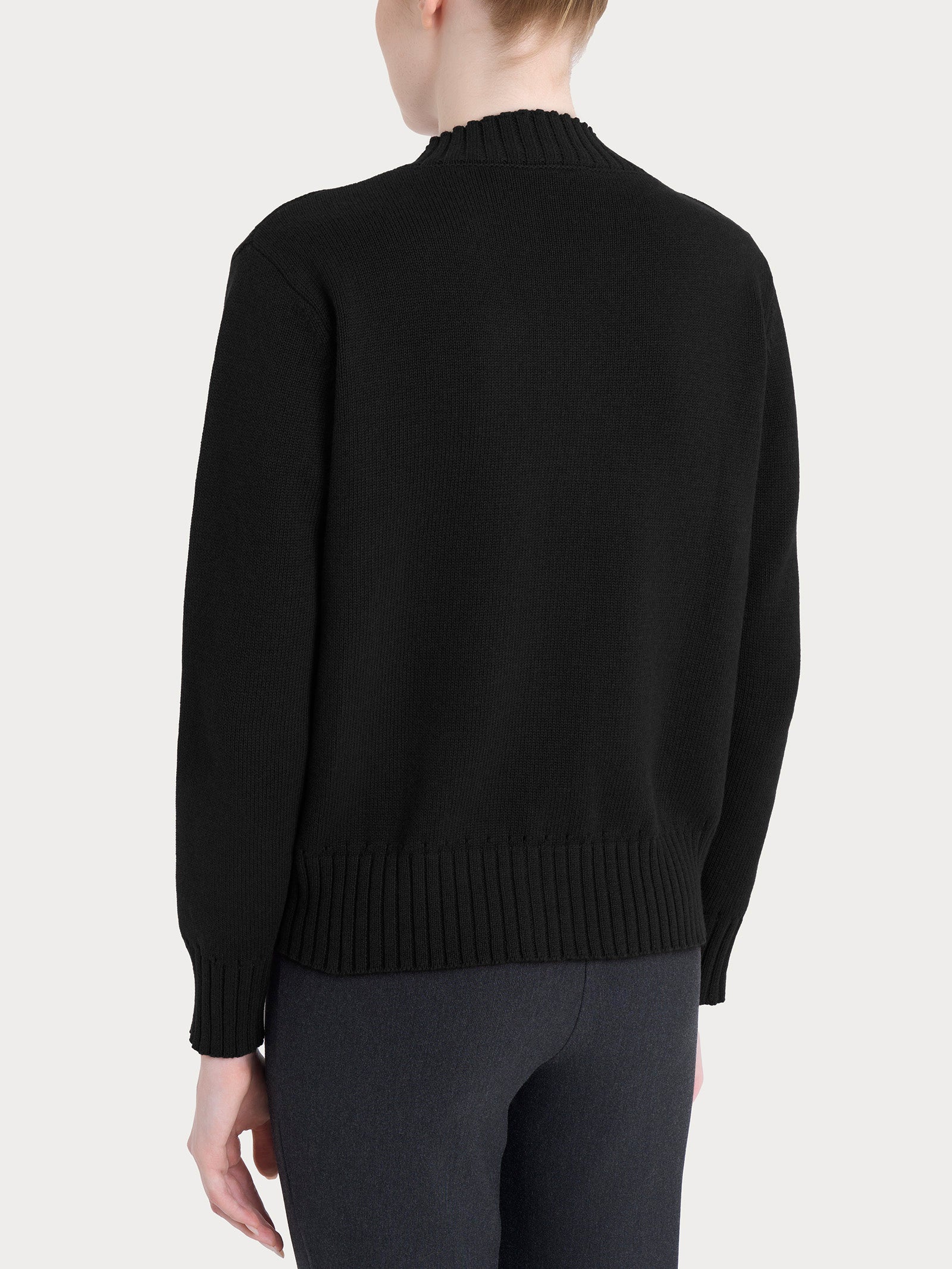 Ragno Winter Cotton cardigan corto bottoni nero mel puro cotone