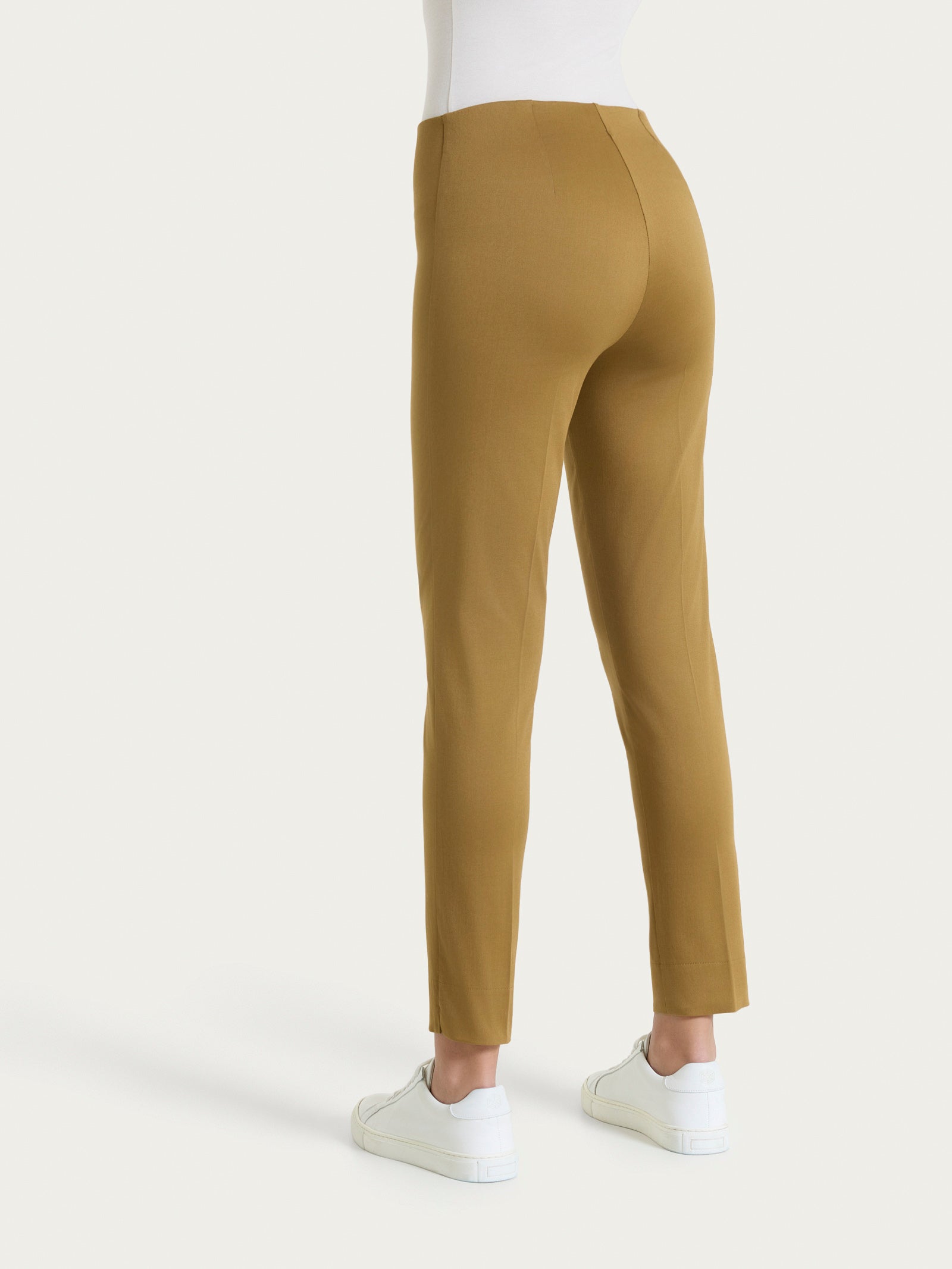 Ragno Satin Power pantalone capri con spacchetti Dull Gold cotone