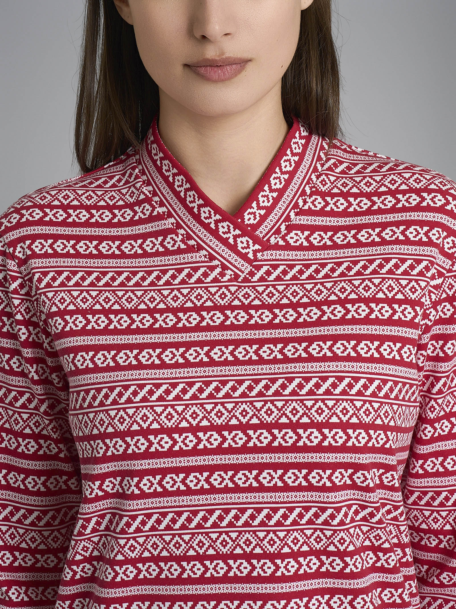 Ragno Pigiama Lungo Scollo V Scarlet Smile interlock