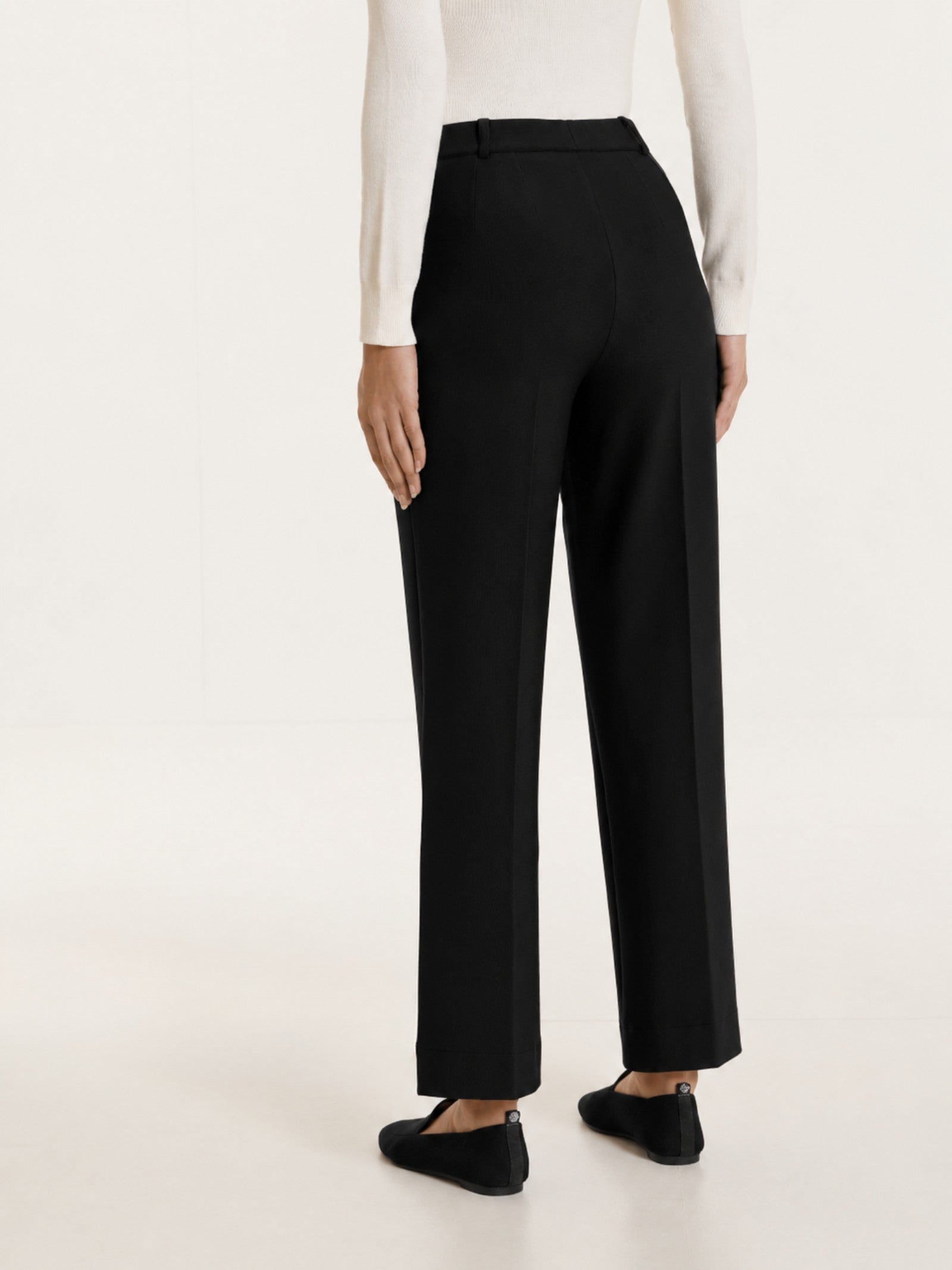 Ragno Compact pantalone flare Nero elasticizzato tasche