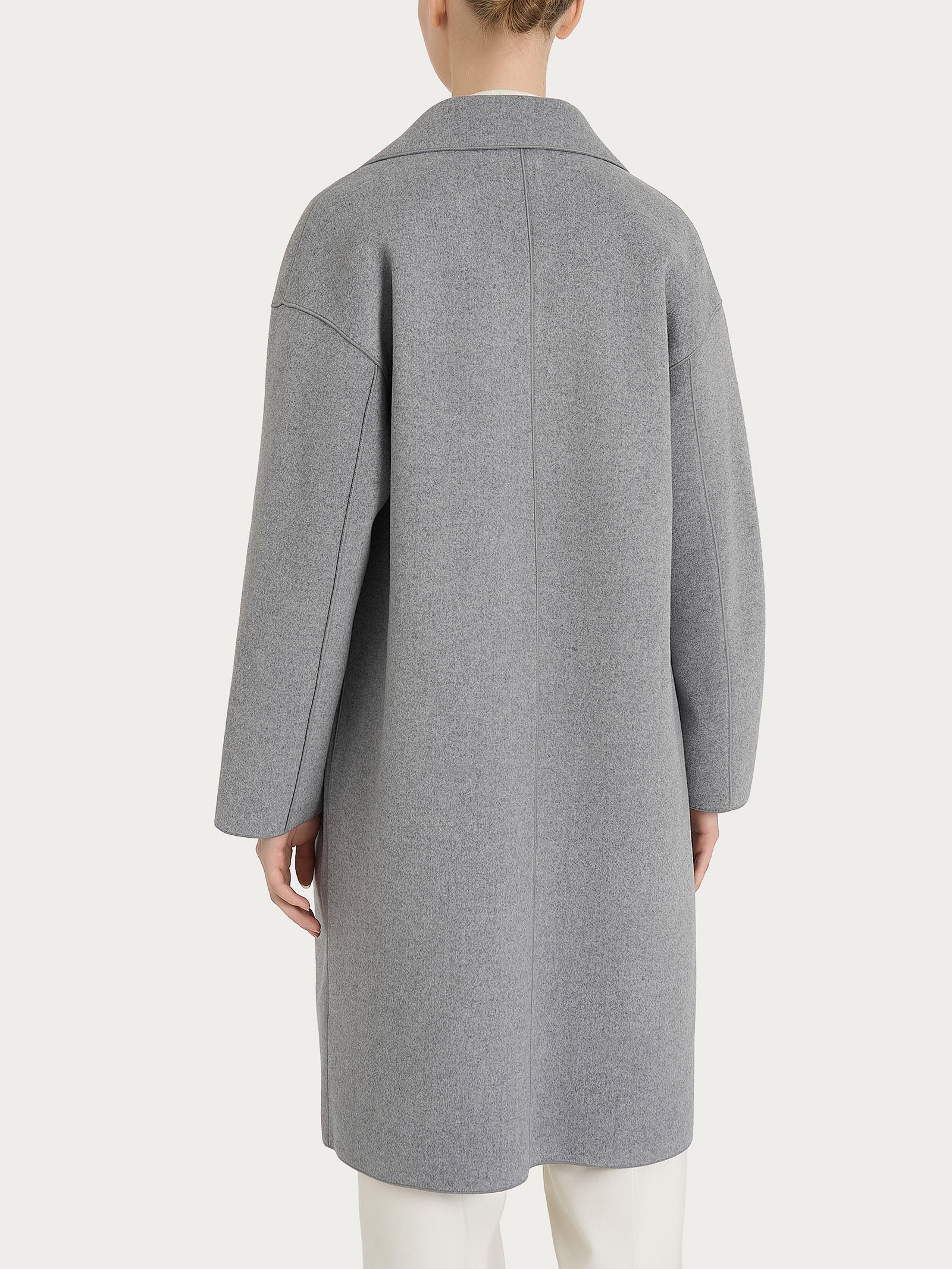 Ragno Vegan Wool Cappotto Bottoni Grigio Melange Caldo