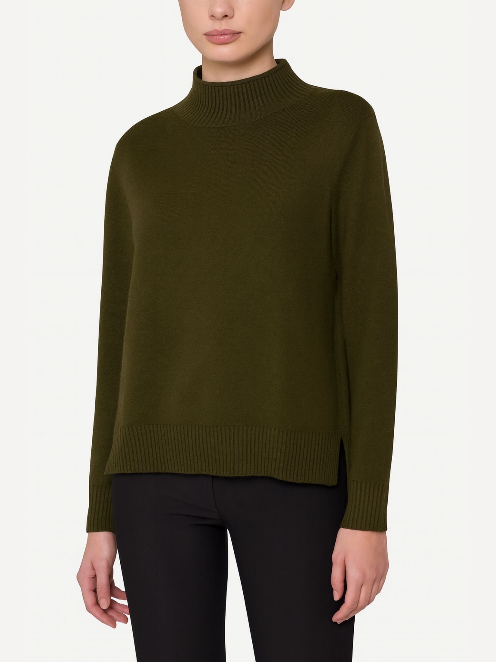 Ragno Super Soft lupetto Dark Olive morbido boxy