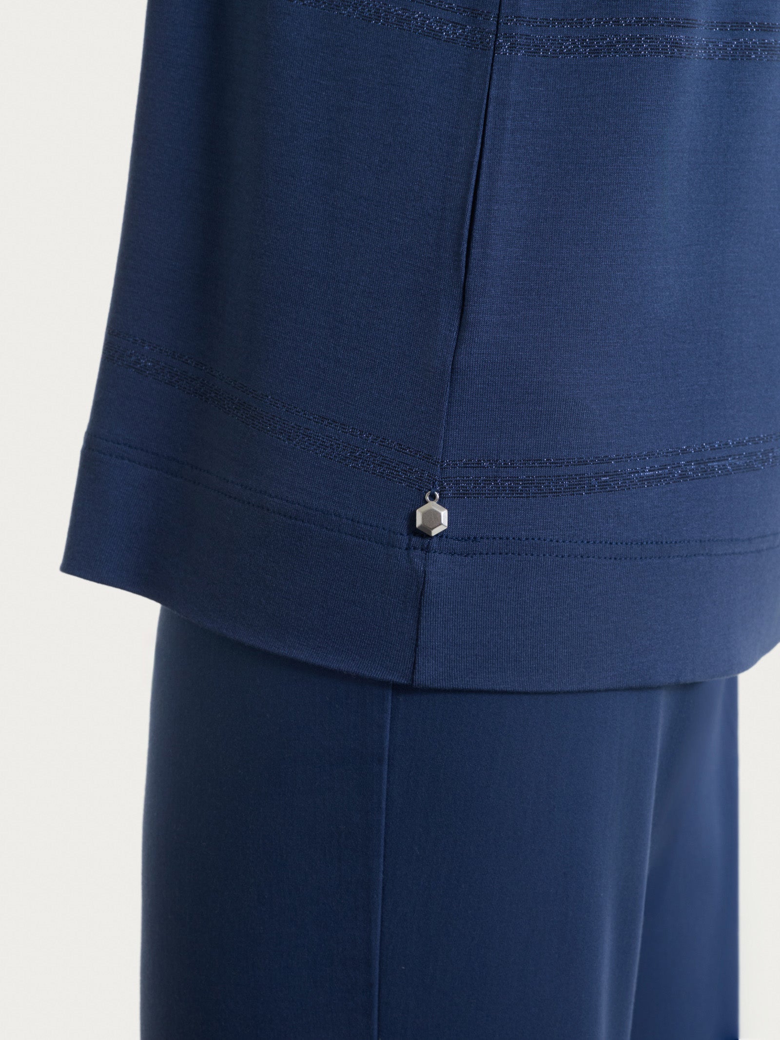 Ragno Viscosa Summer maglietta righe manica 3/4 blu Oceana lurex