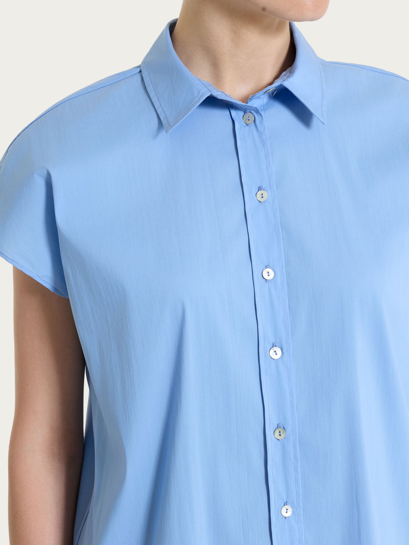 Ragno Gem Camicia Kimono Poplin Cotone Bel Air Blue