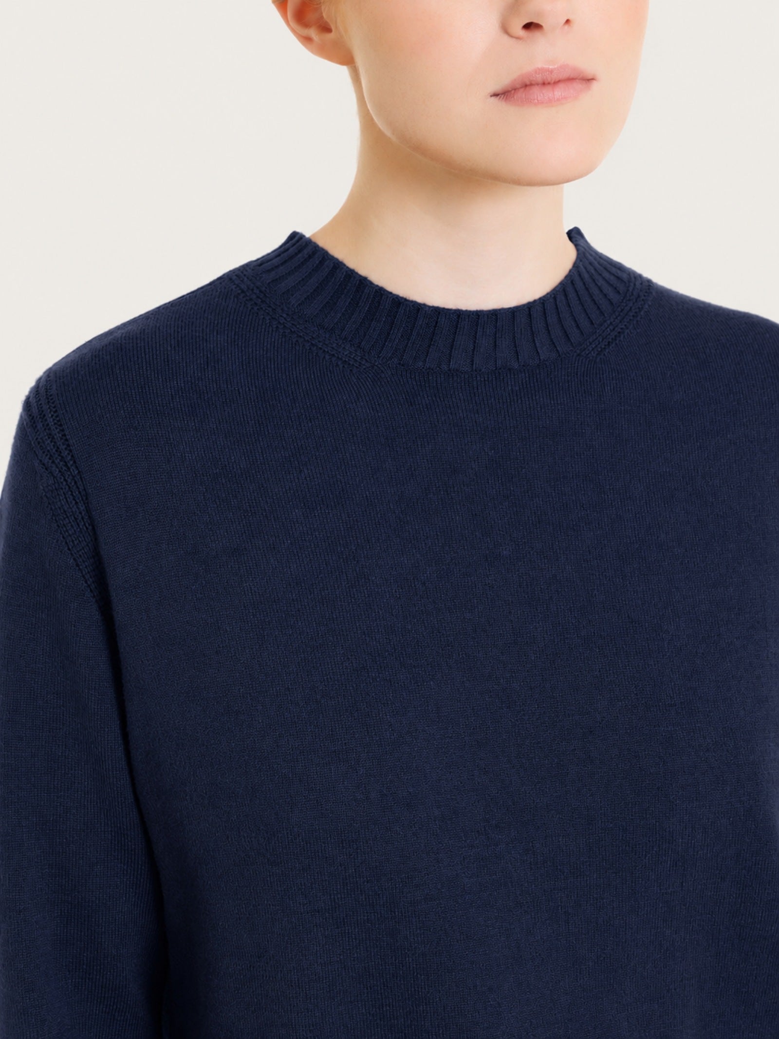 Ragno Soft Wool maglia girocollo Bleu manica lunga