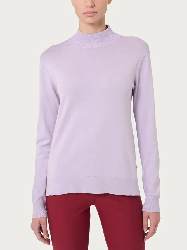 Ragno Four Seasons Mock Neck maglia rosa viscosa