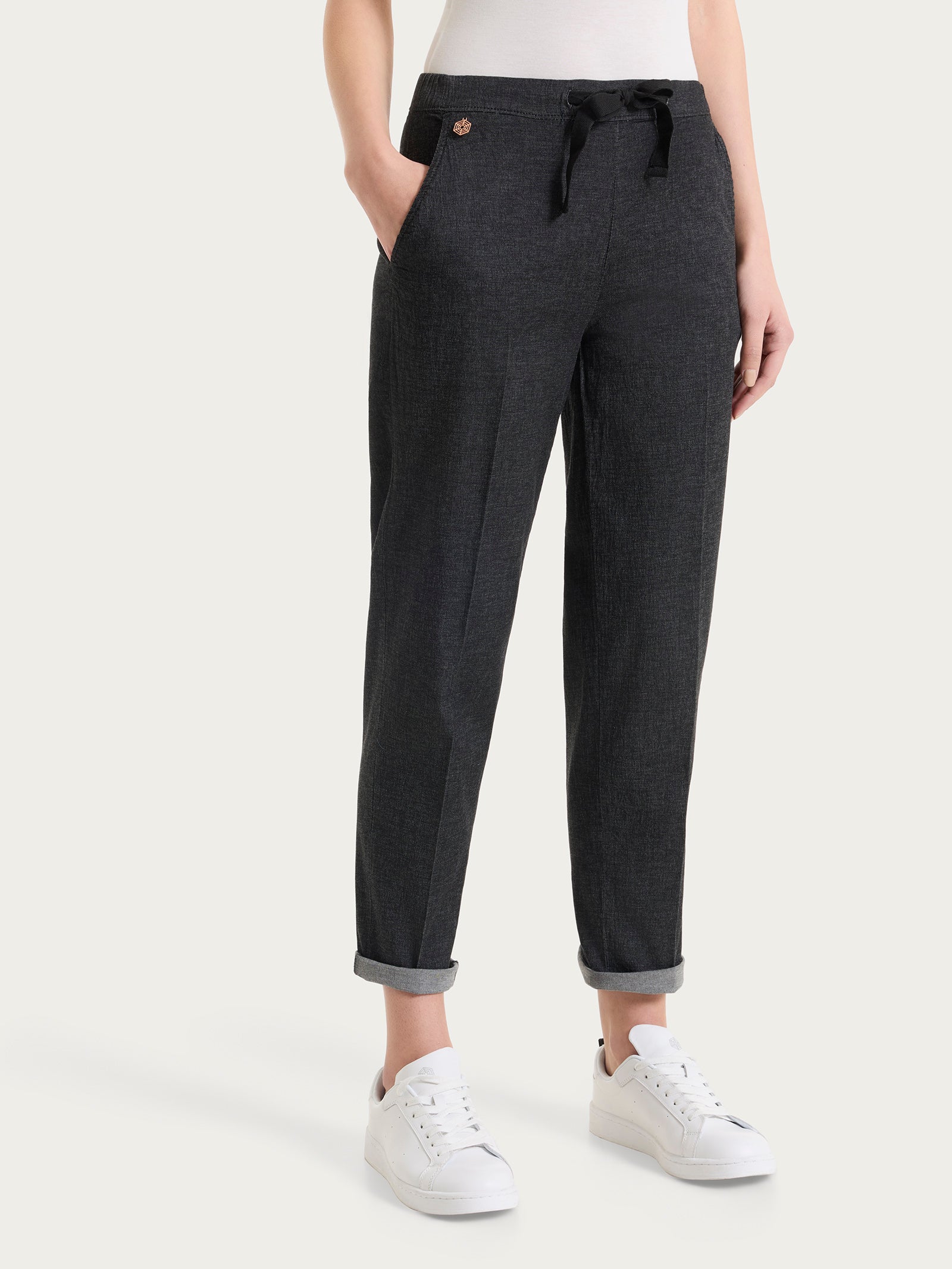 Ragno Super Light Denim Jeans Jogger con tasche nero Gray Black leggero