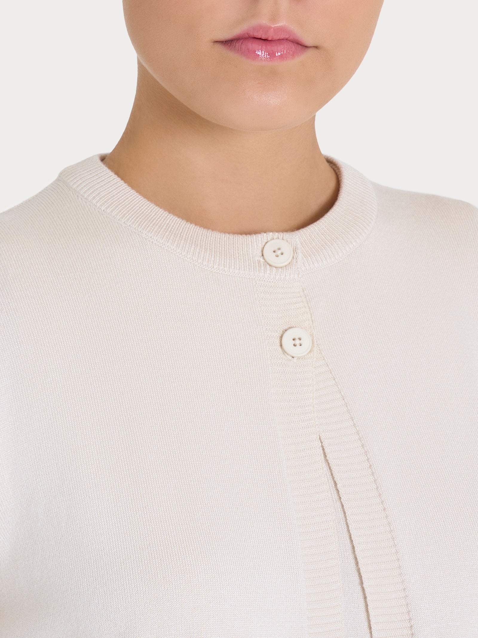 Ragno Four Seasons cardigan corto 2 bottoni champignon misto viscosa