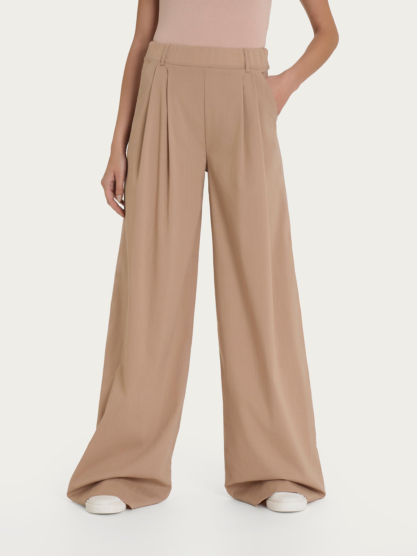 Ragno Super Natural pantalone palazzo Warm Taupe