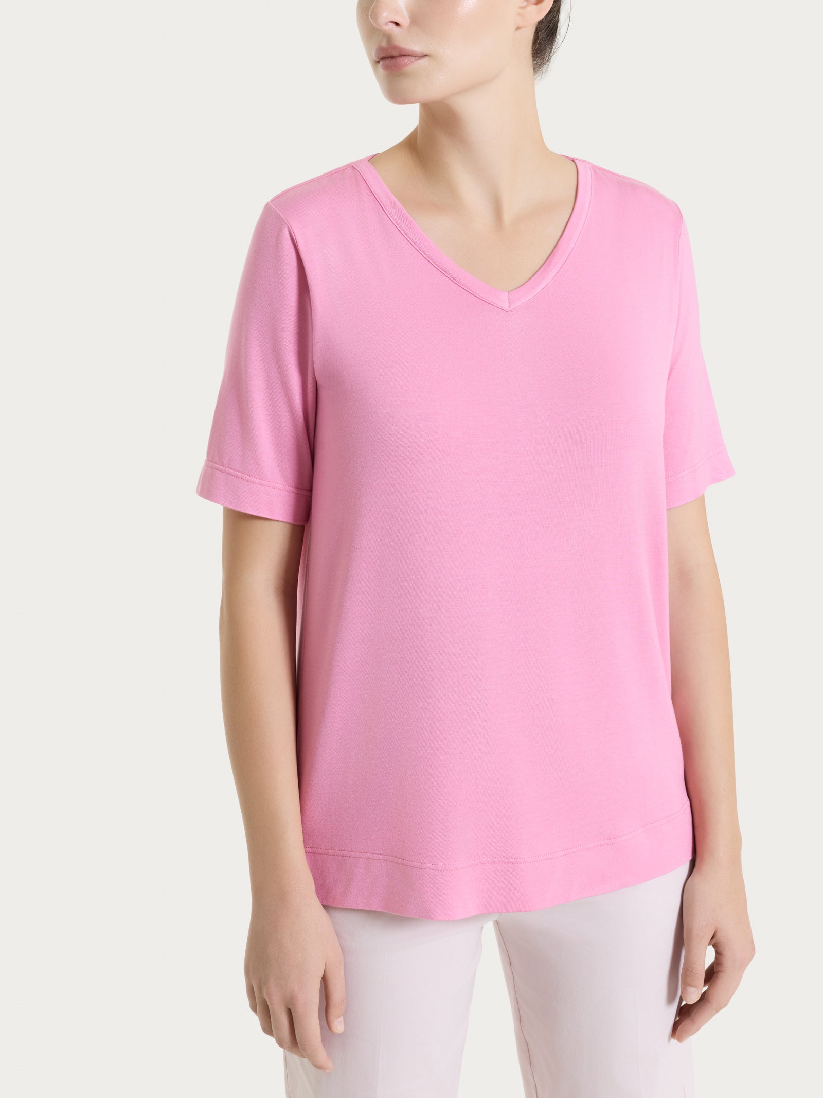 Ragno Viscosa Summer maglietta scollo a V Cashmere Rose jersey