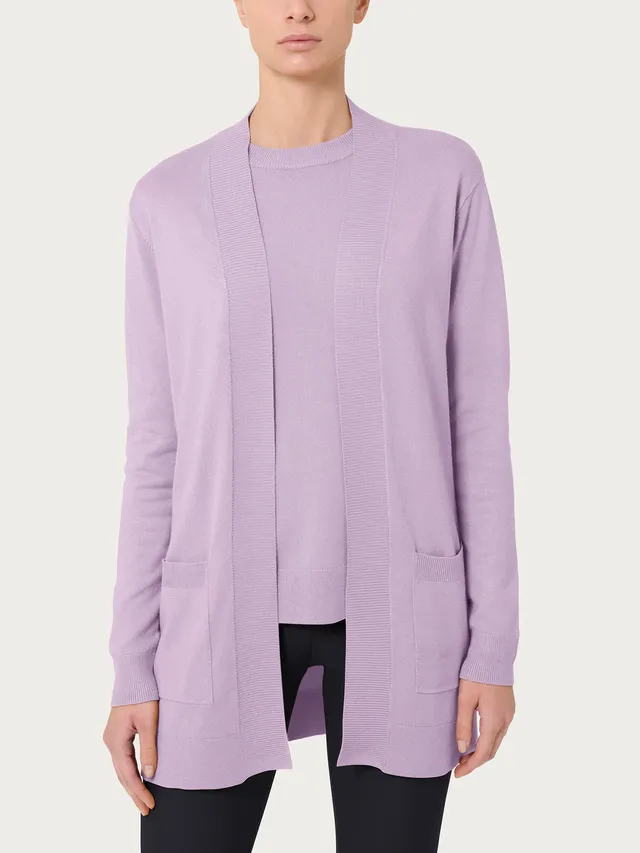 Ragno Four Seasons cardigan lungo viscosa petalo orchidea
