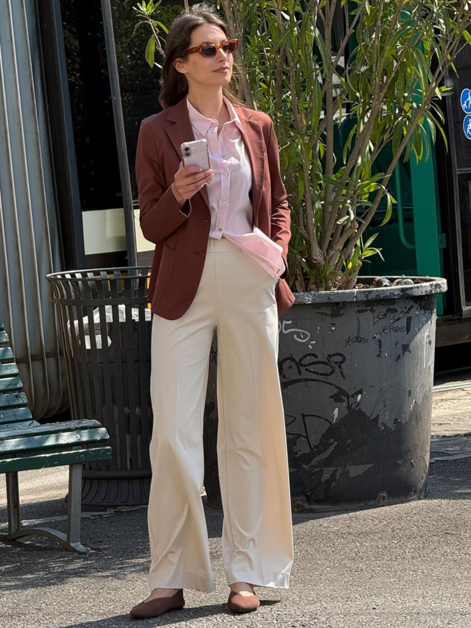 Ragno Compact Light Pantalone palazzo Champignon
