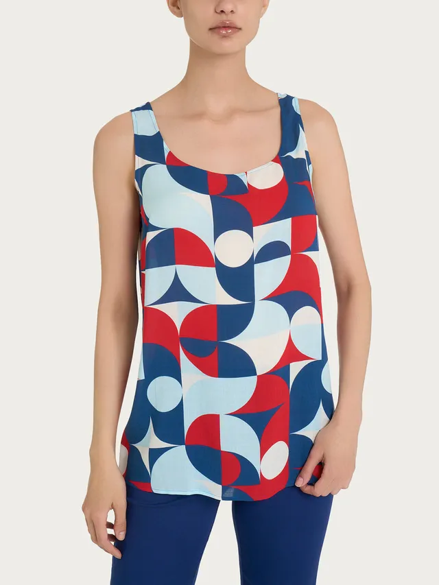 Ragno EcoSeta Top Smanicato Fantasia Blueberry