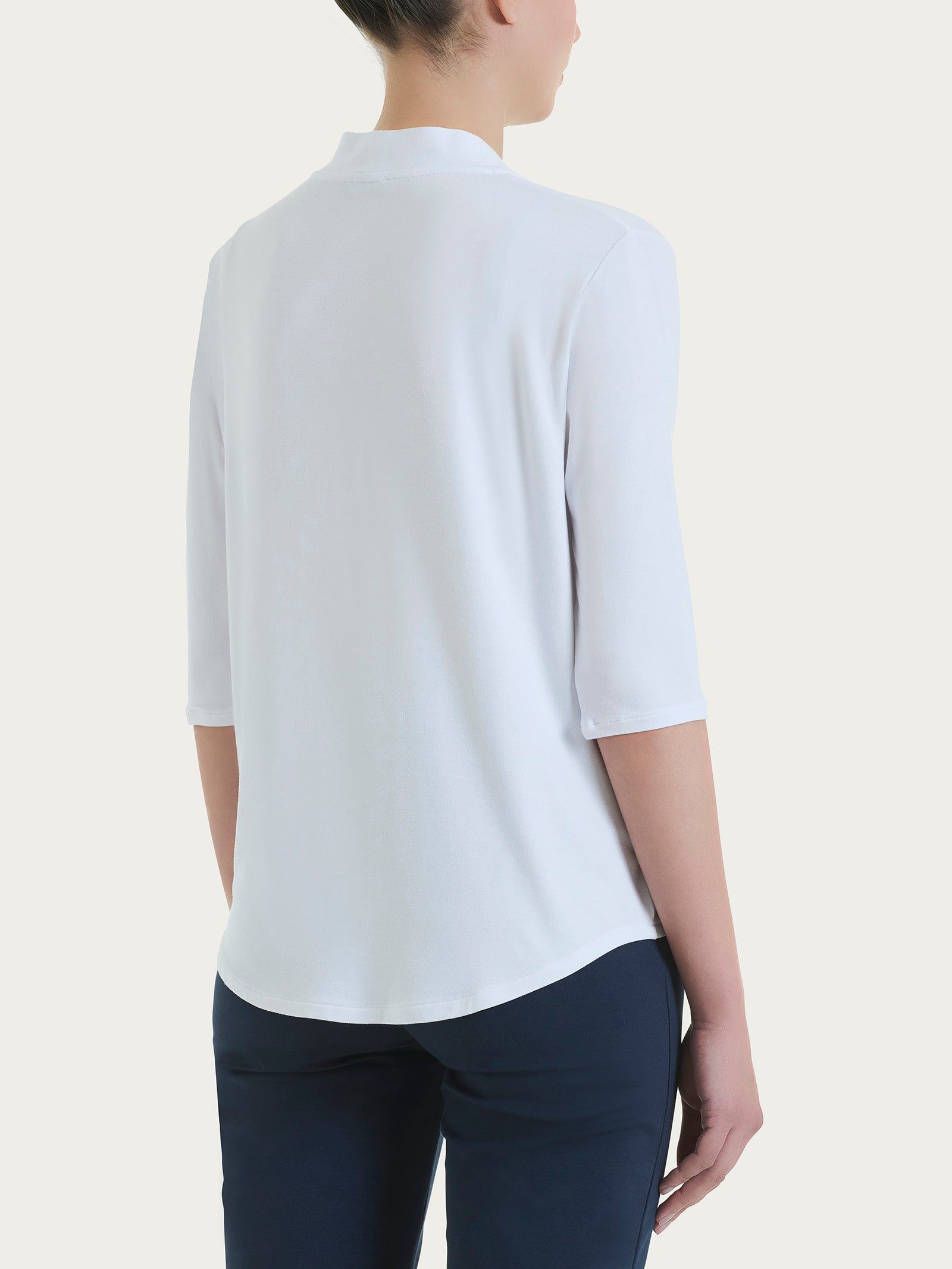 Ragno Viscosa Summer maglietta scollo V bianco viscosa fresca