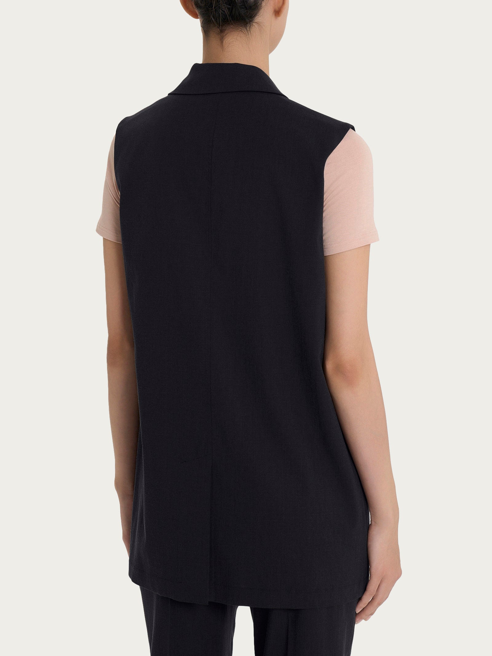 Ragno Super Natural Gilet Lungo Nero tencel fresco