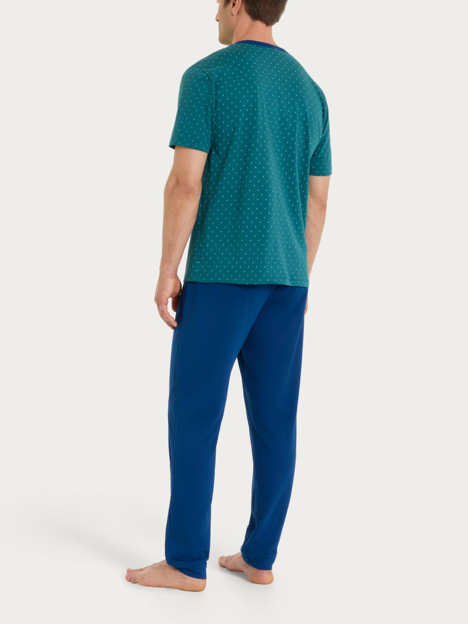 Ragno Jersey Cotone Pigiama Trittico Micro Rombi Verde