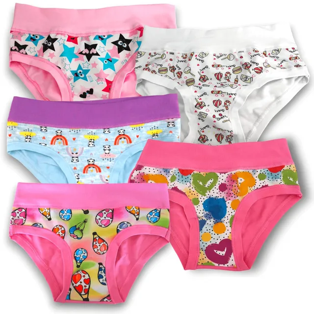 Lady C slip bambina cotone 6 anni 5 pezzi fantasie assortite
