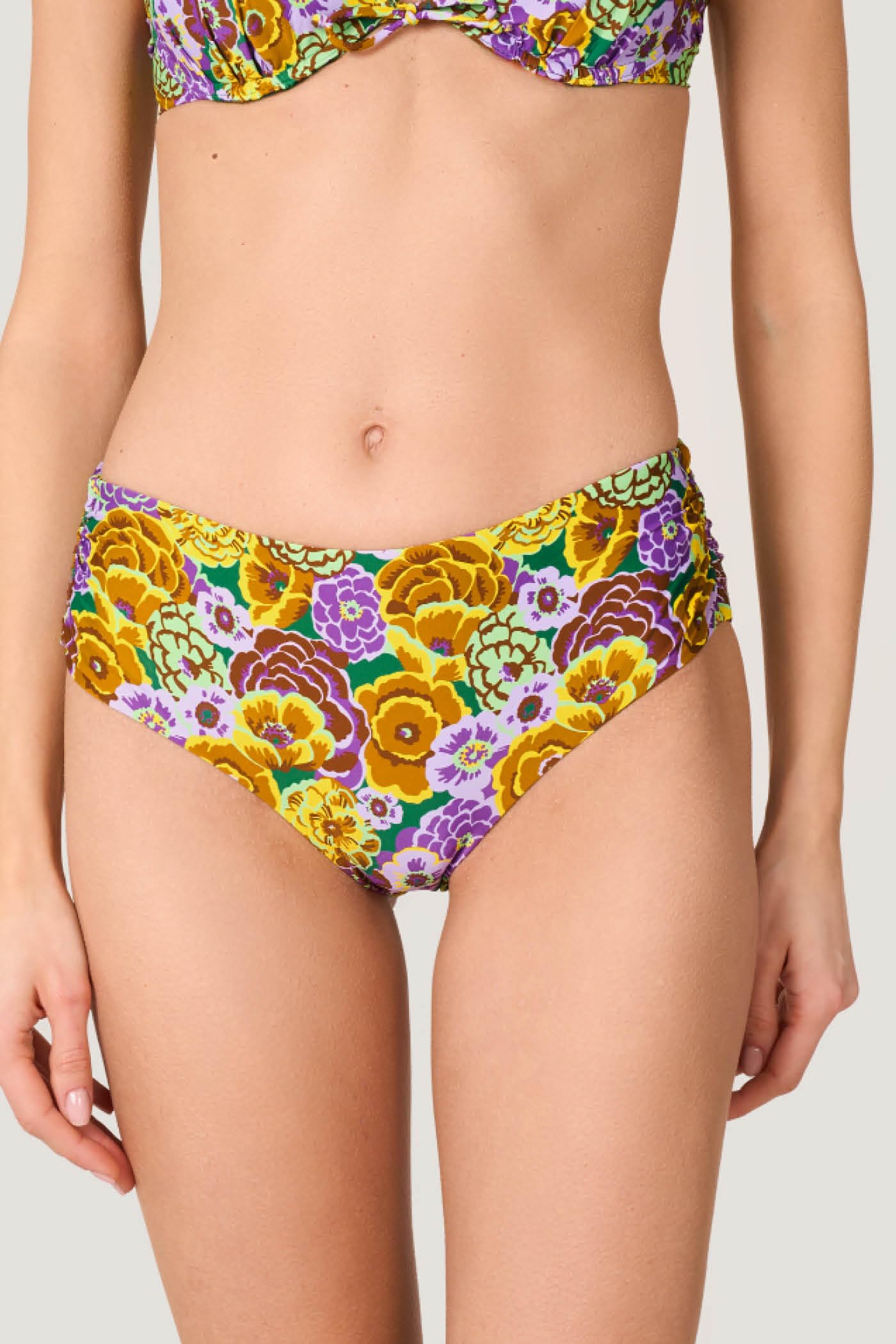 Goldenpoint Fleur slip bikini fianco alto floreale