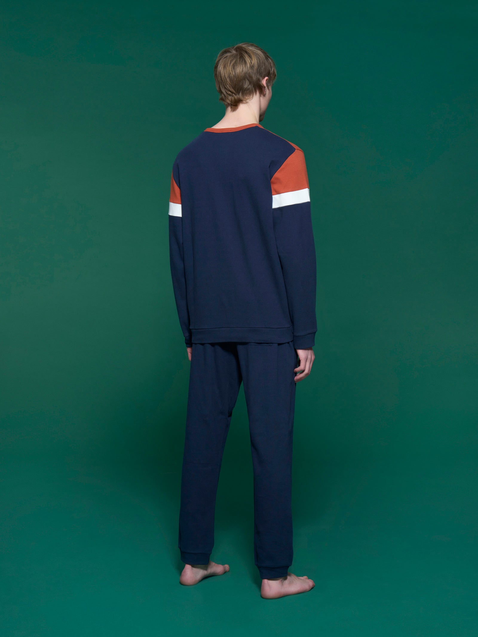 Ragno Interlock Pigiama Serafino Lungo rosso puro cotone