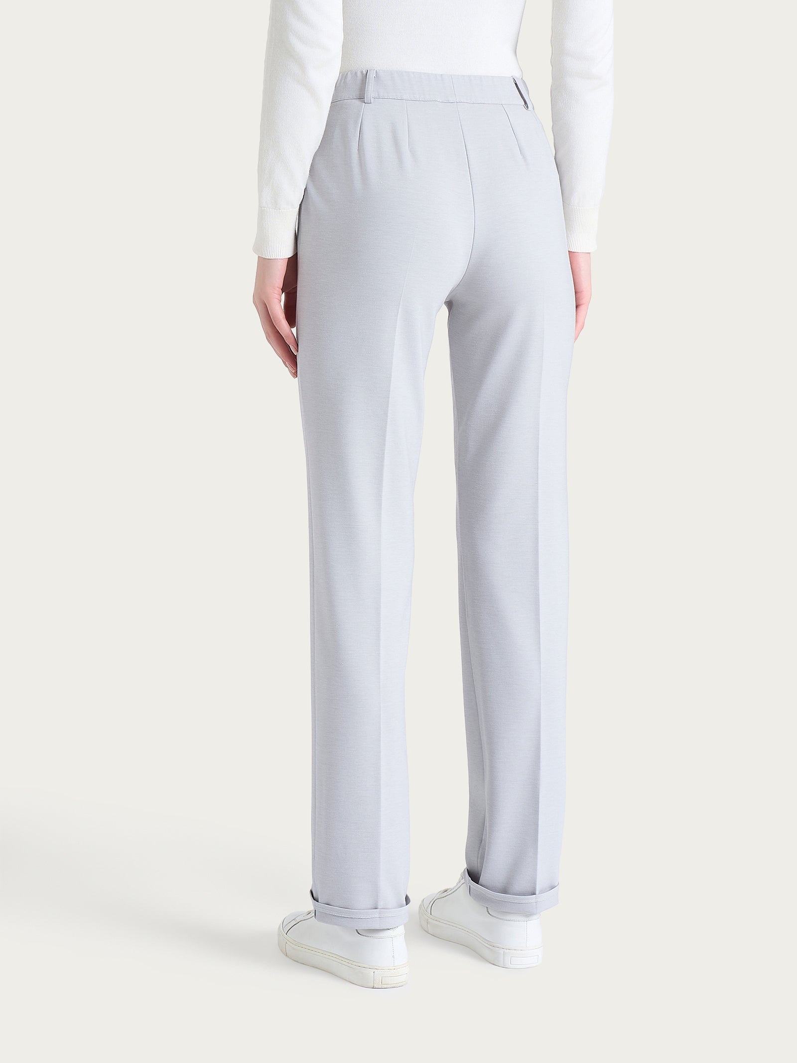 Ragno Cashmere Compact Pantalone dritto Ghiaia Mel.