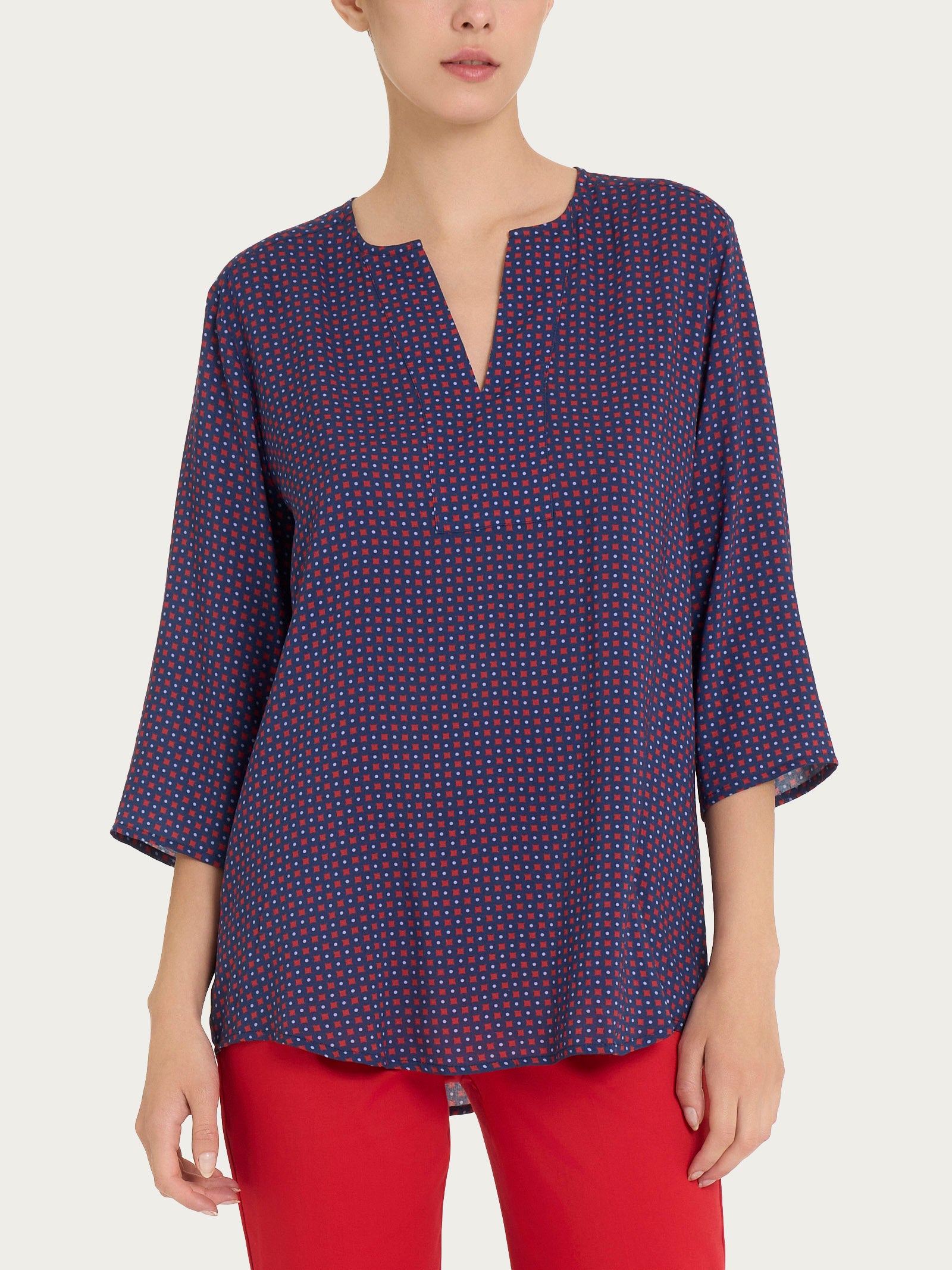 Ragno EcoSeta Blusa Scollo V Fant. Salsa Manica 3/4