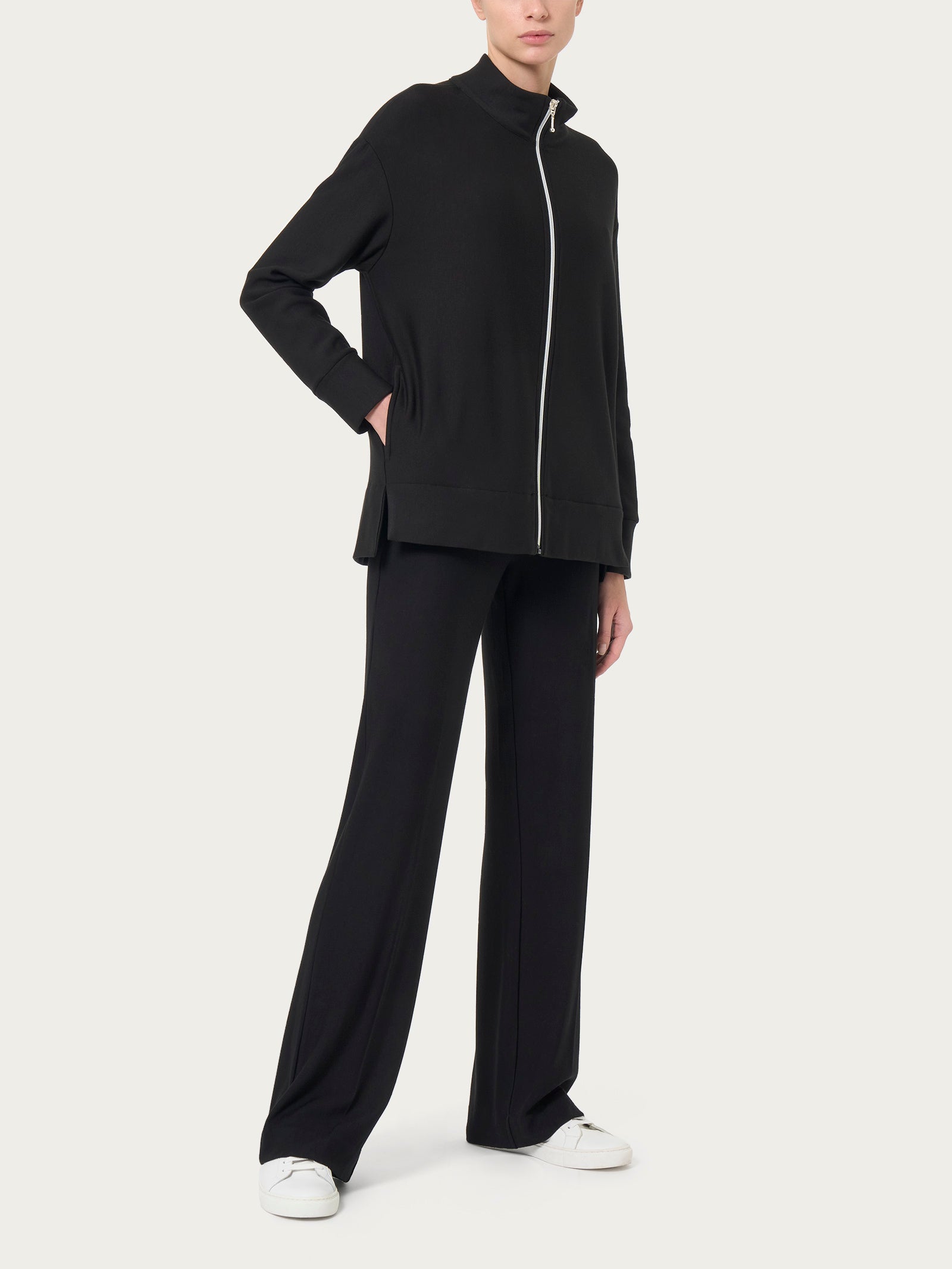 Ragno Relaxed Wardrobe Felpa Zip Viscosa Blu Donna