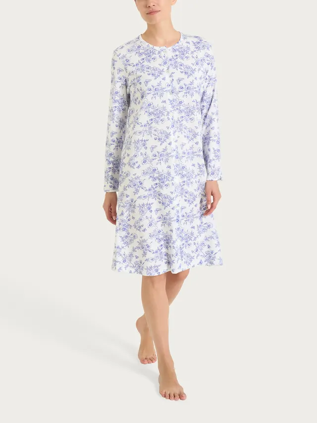 Ragno Jersey Cotone Camicia Notte Lunga Bianca Cotone