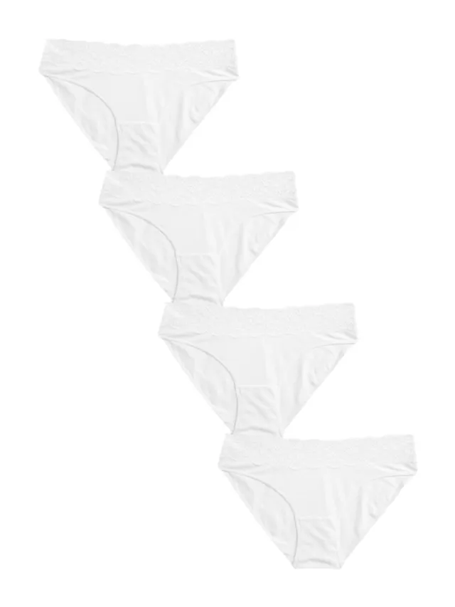 Next Slip Sgambati Donna 4 Pezzi Cotone e Pizzo