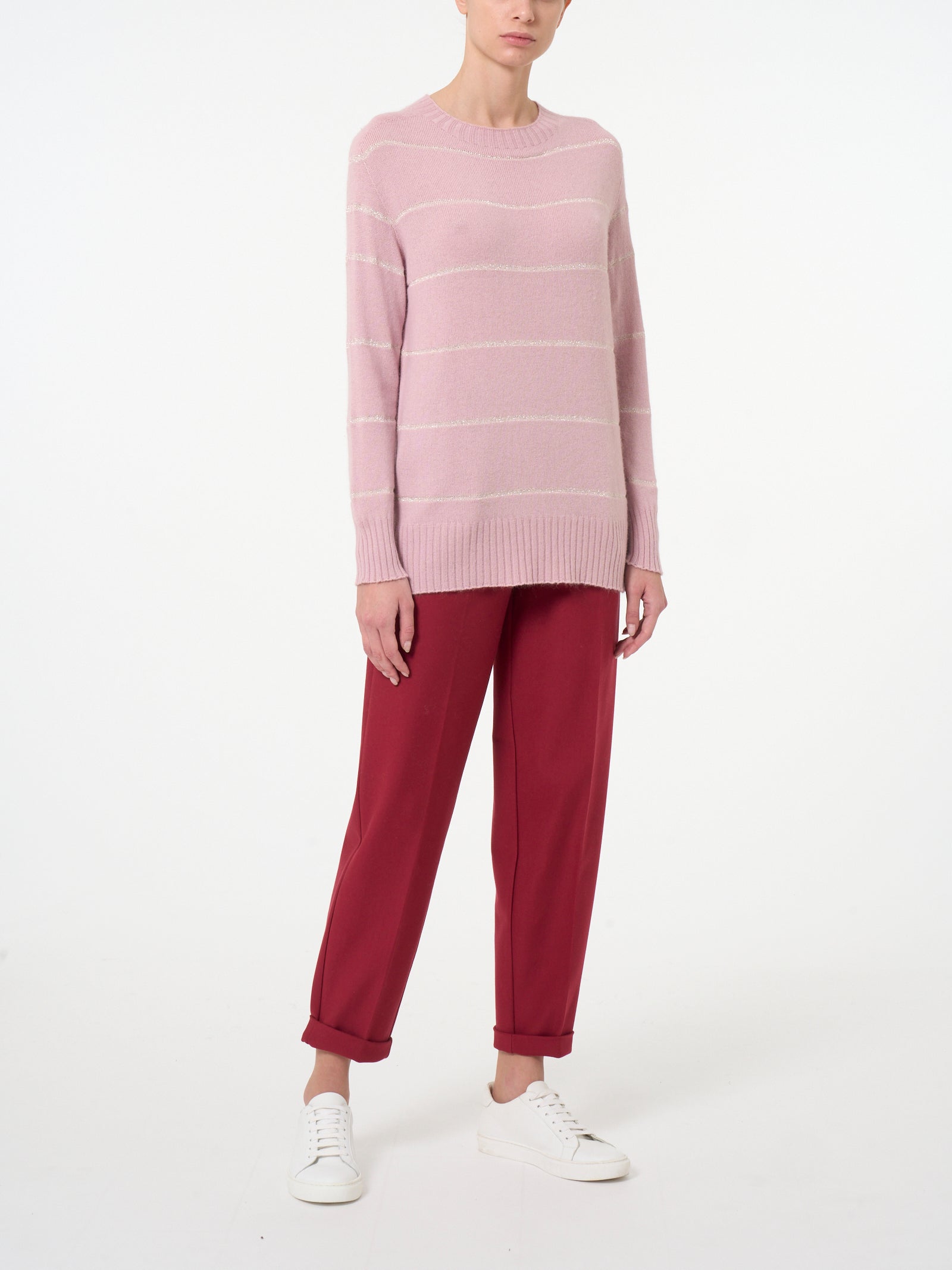 Ragno Merino Soft maglia girocollo righe Moonlight