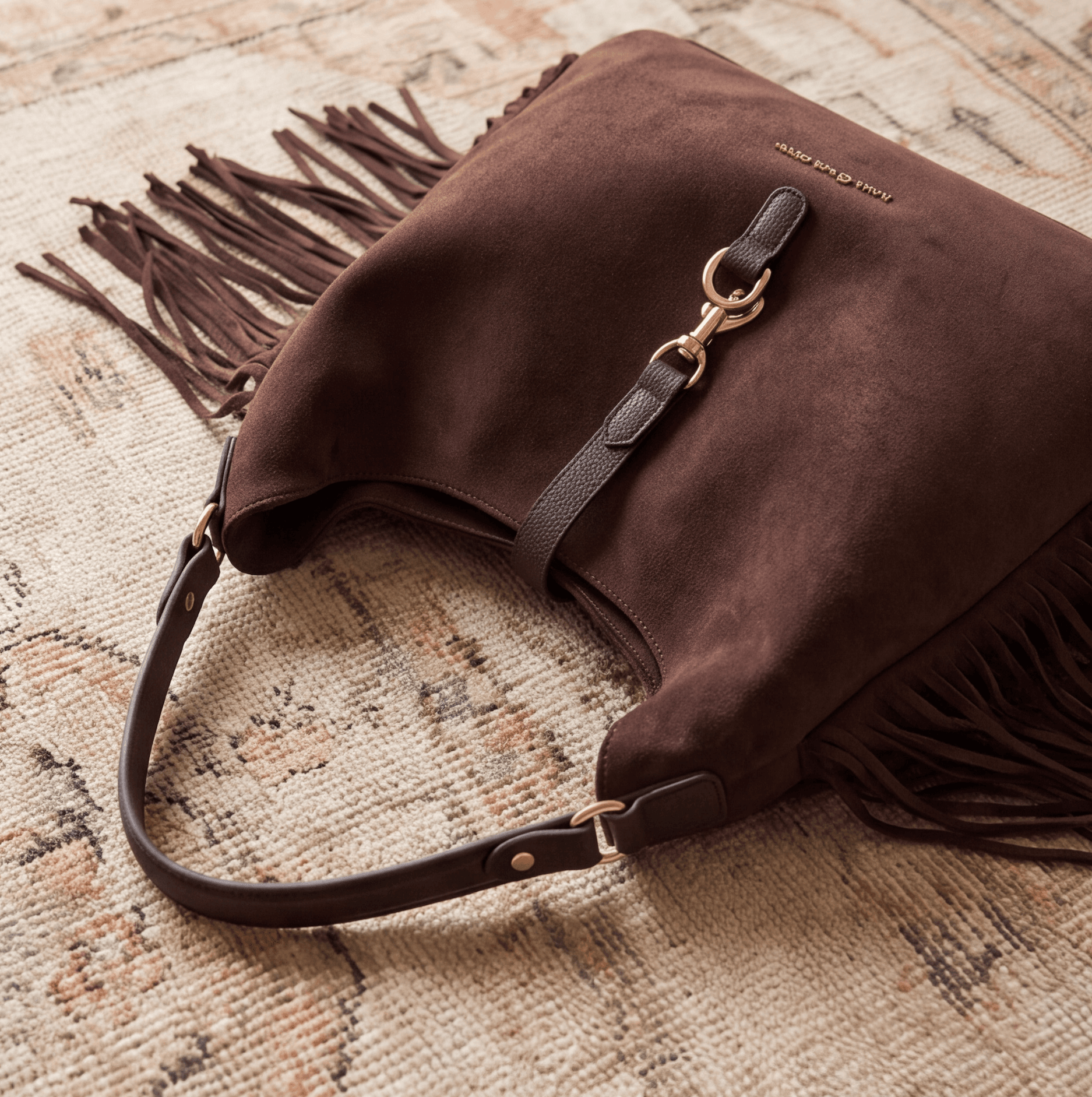 Maria Grazia Severi D8870 borsa hobo frange marrone tracolla