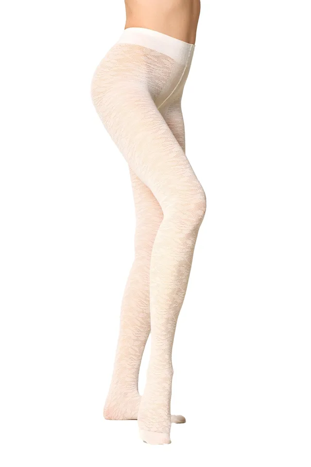 Goldenpoint Collant Effetto Pizzo Donna Nero taglia L coprente