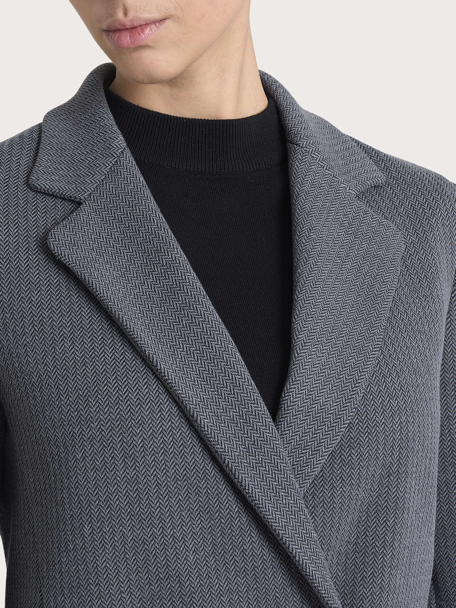 Ragno Eco Jacquard Blazer Doppio Petto giacca Ardesia spigato