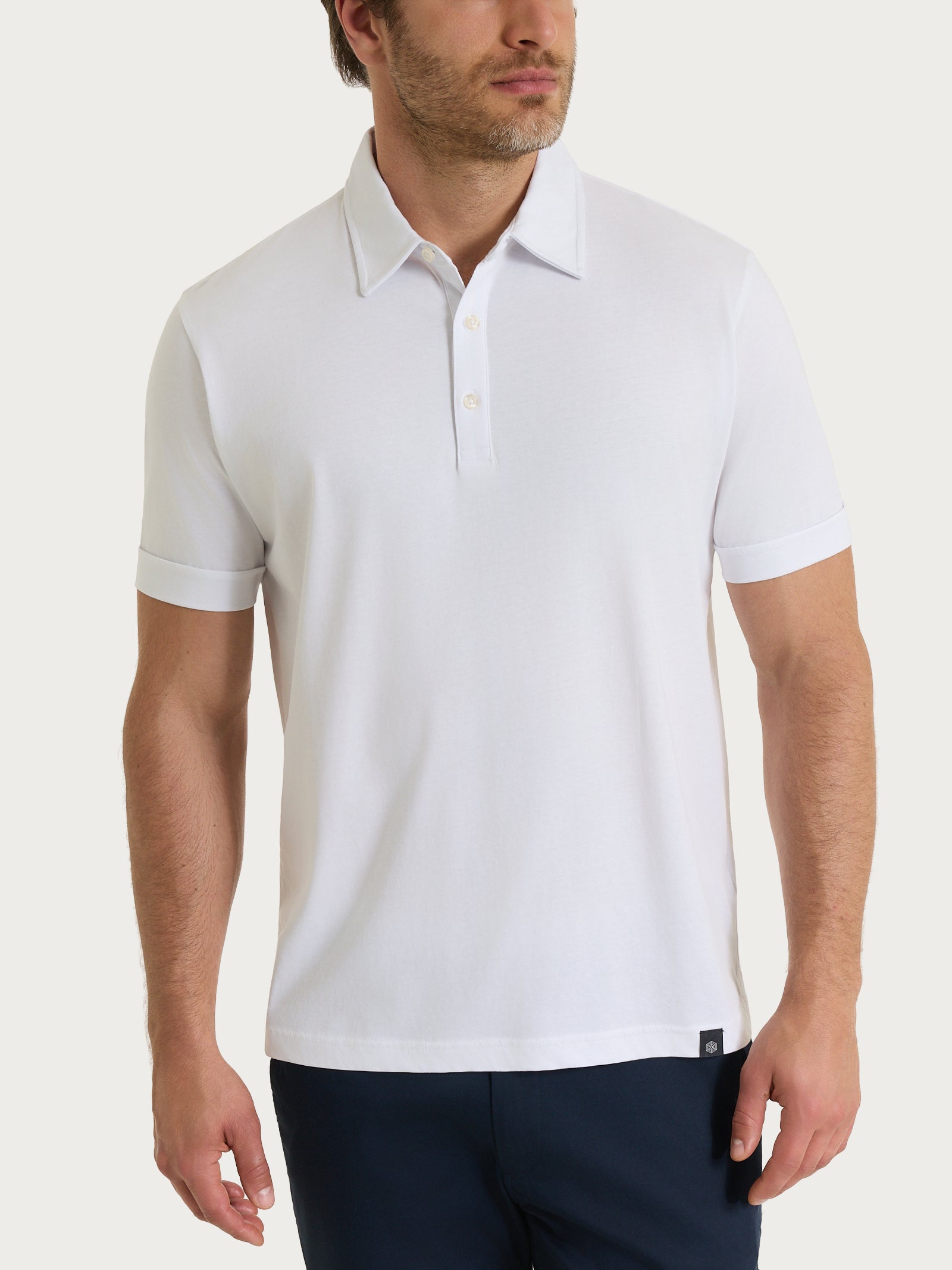 Ragno polo manica corta jersey cotone Bianco uomo mercerizzato