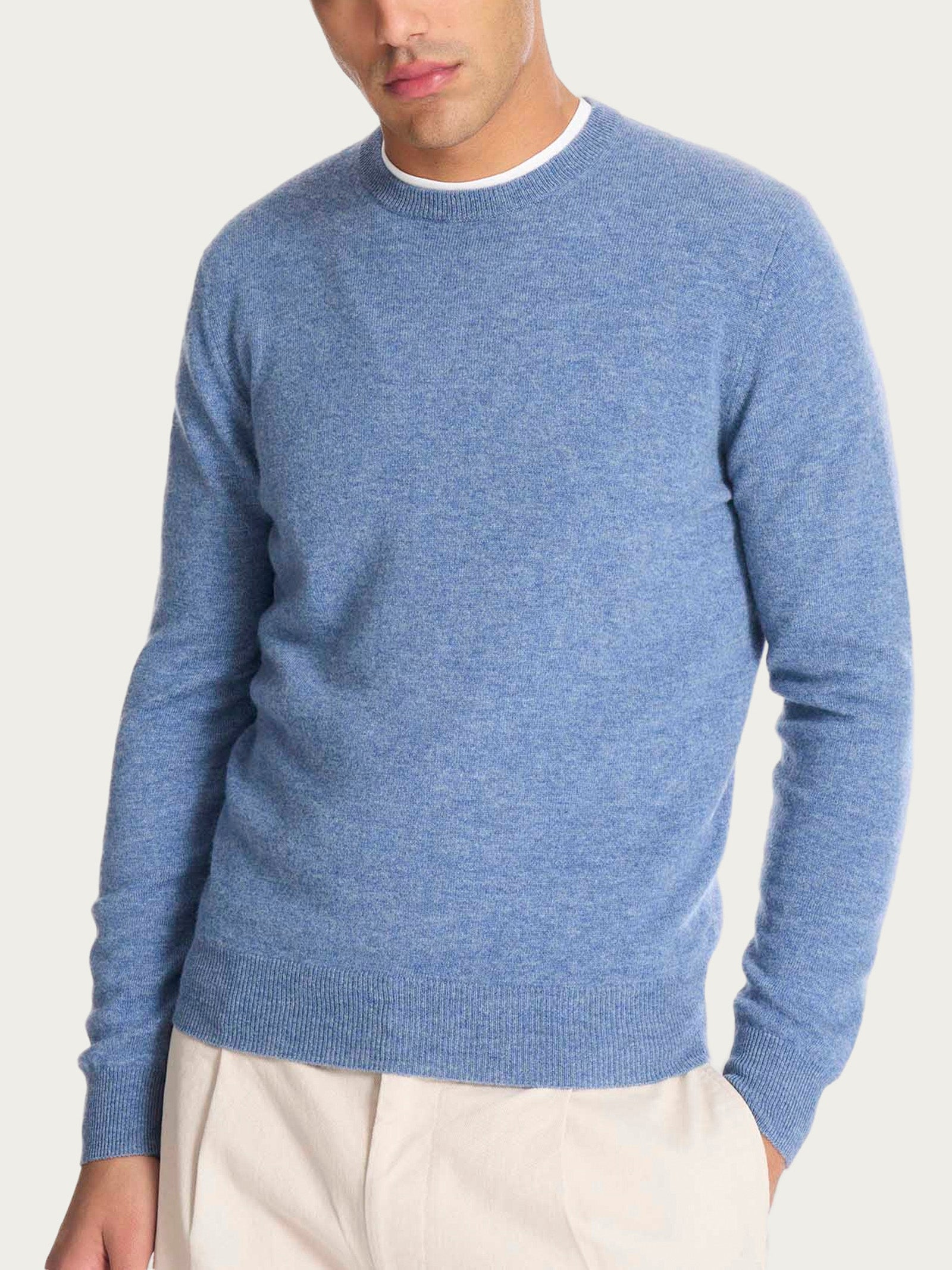 Ragno Cashmerino Maglia Girocollo Delave Misto Lana Calda