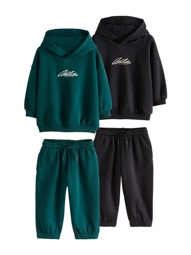 Next tuta bambino felpa e jogging verde nero 80-86 4 pezzi