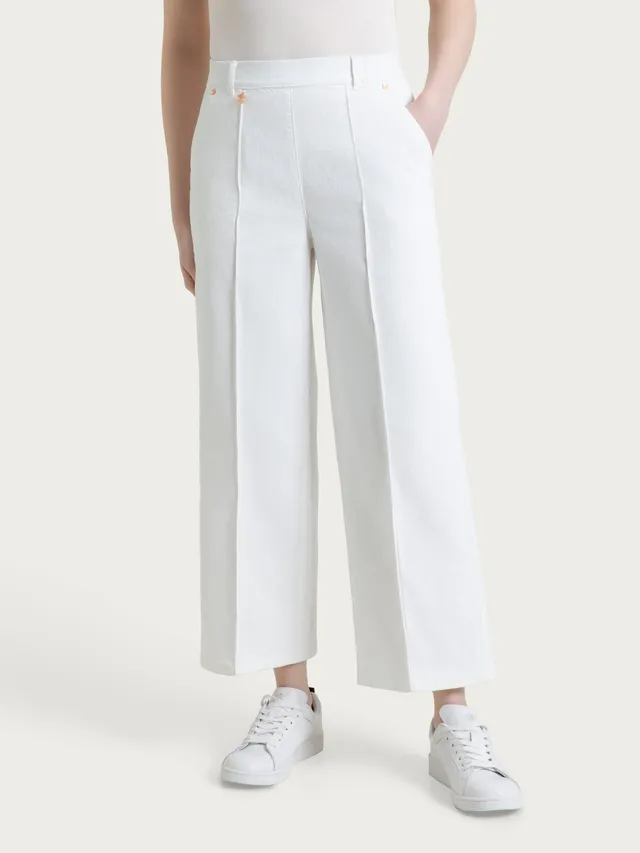 Ragno Jeans Ampio Light Denim Bianco cropped