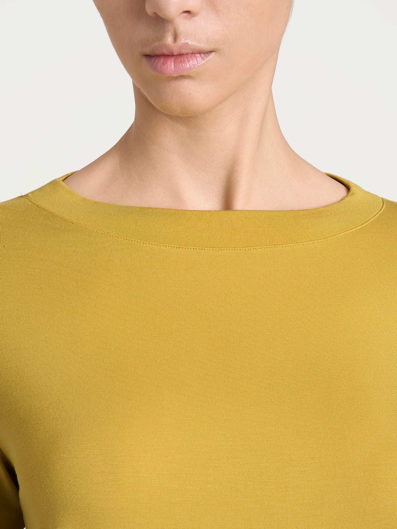 Ragno Viscosa Summer Maglietta barchetta Oil Yellow manica lunga