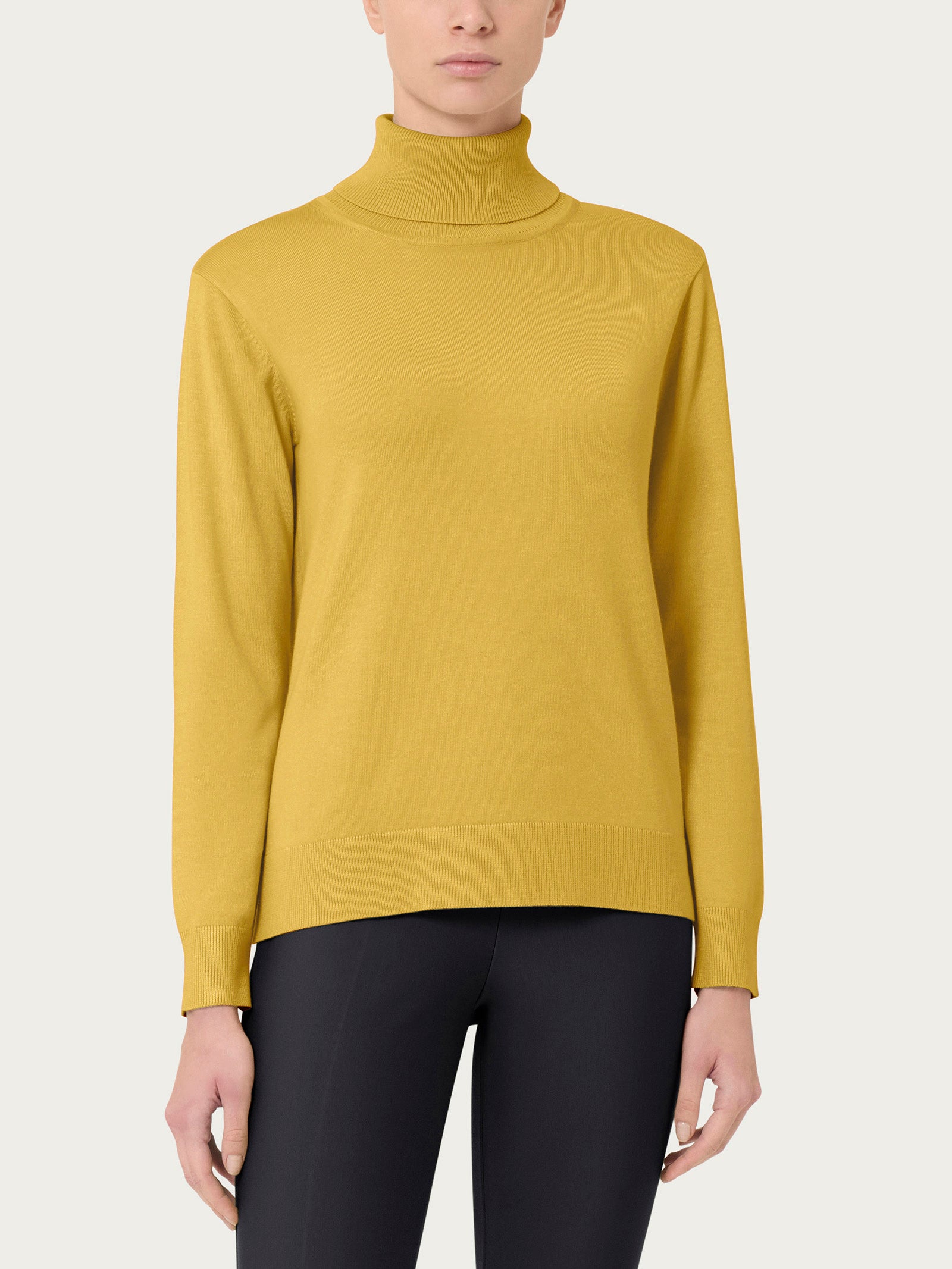 Ragno Four Seasons Dolcevita Maglia Giallo Oil Yellow Misto Viscosa