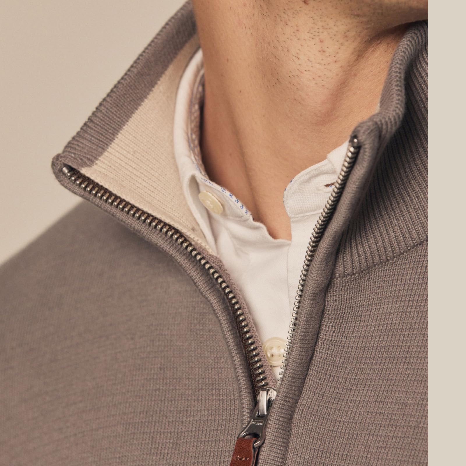 Next maglione uomo cotone collo zip 3XL premium