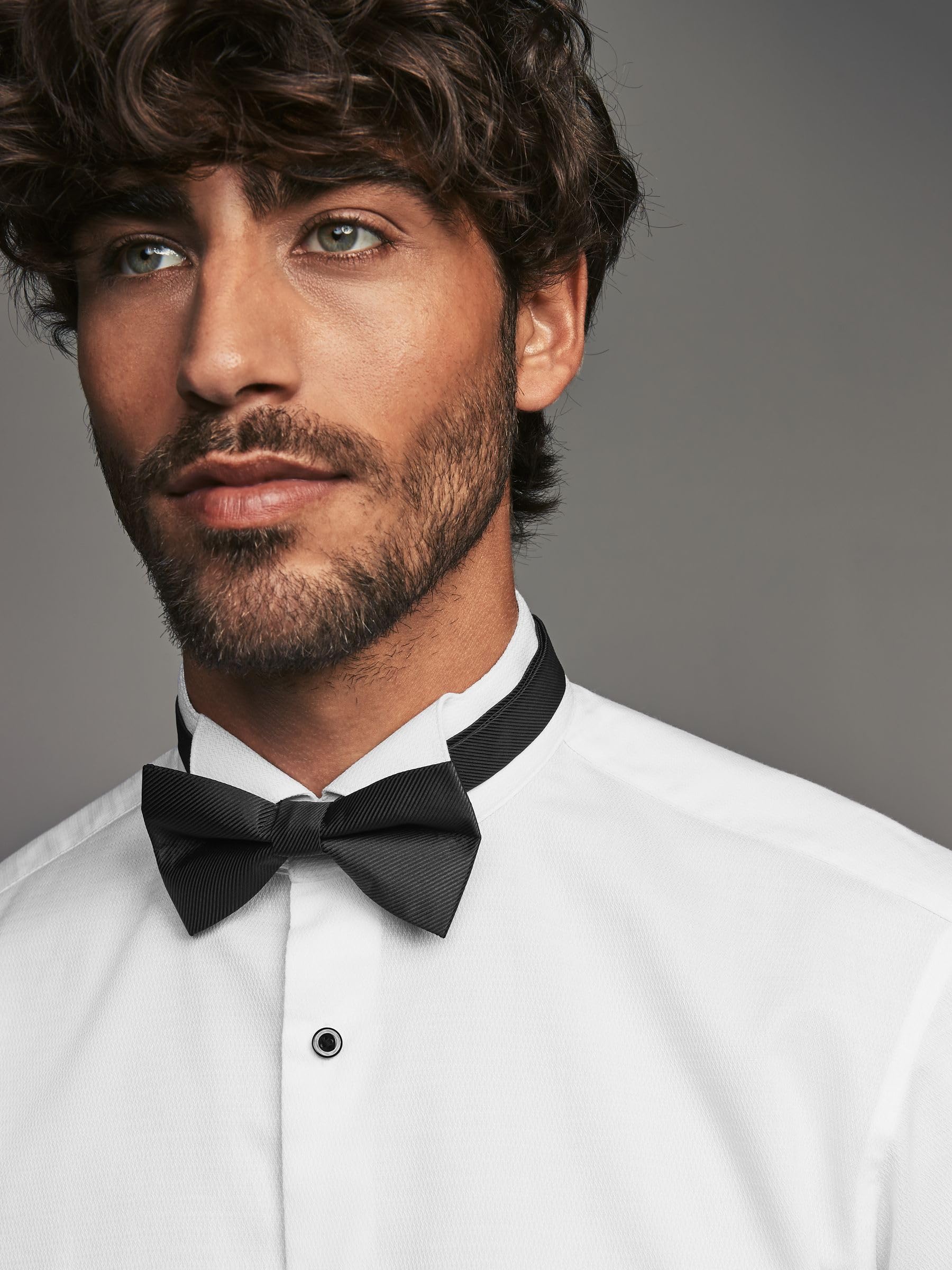 Next Camicia con Polsino Singolo camicia uomo slim con papillon