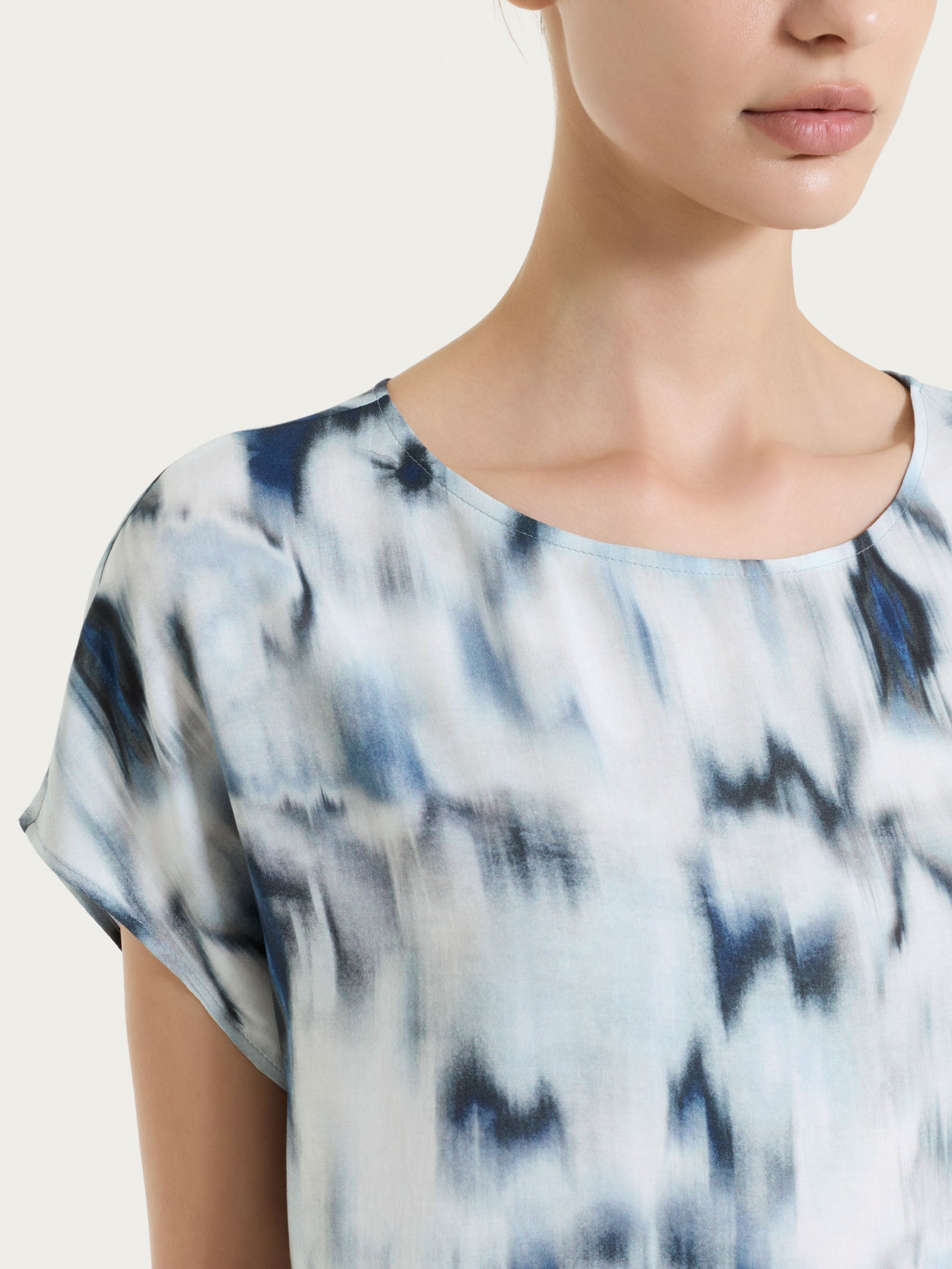 Ragno EcoSeta blusa manica corta Fant. Oceana