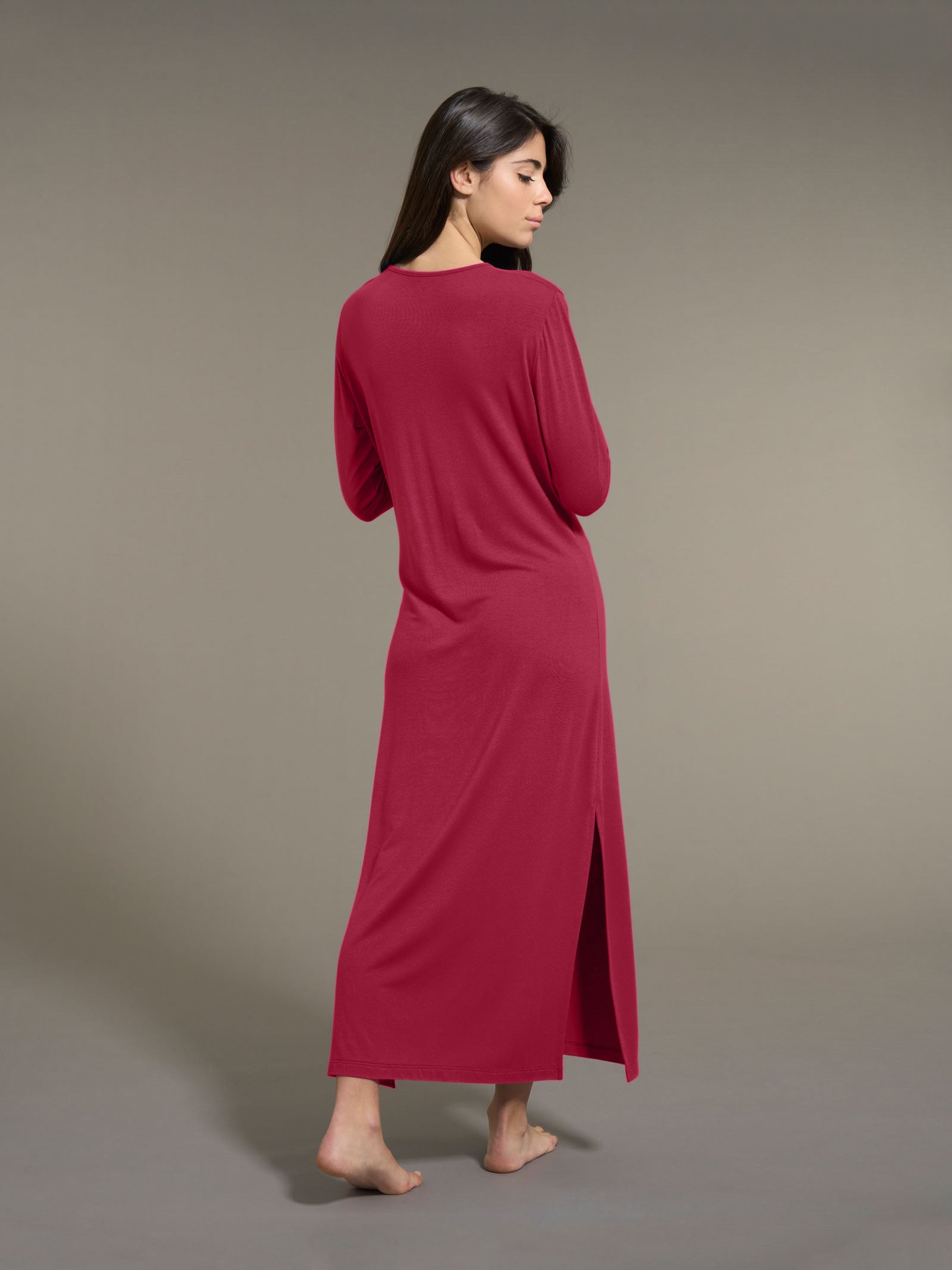 Ragno camicia da notte lunga Tibetan Red micromodal
