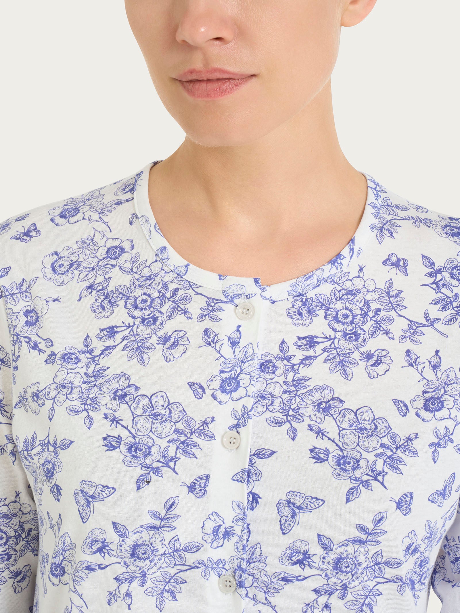 Ragno Jersey Cotone Camicia Notte Lunga Bianca Cotone