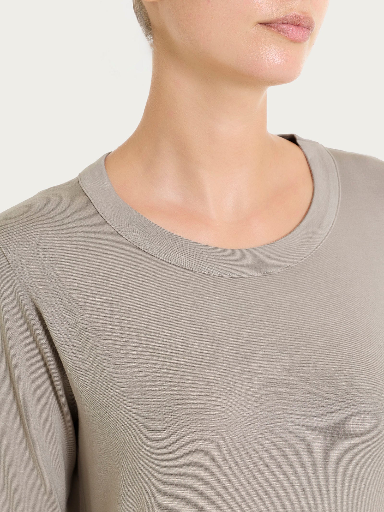 Ragno Eco Viscosa girocollo maglietta donna String manica lunga