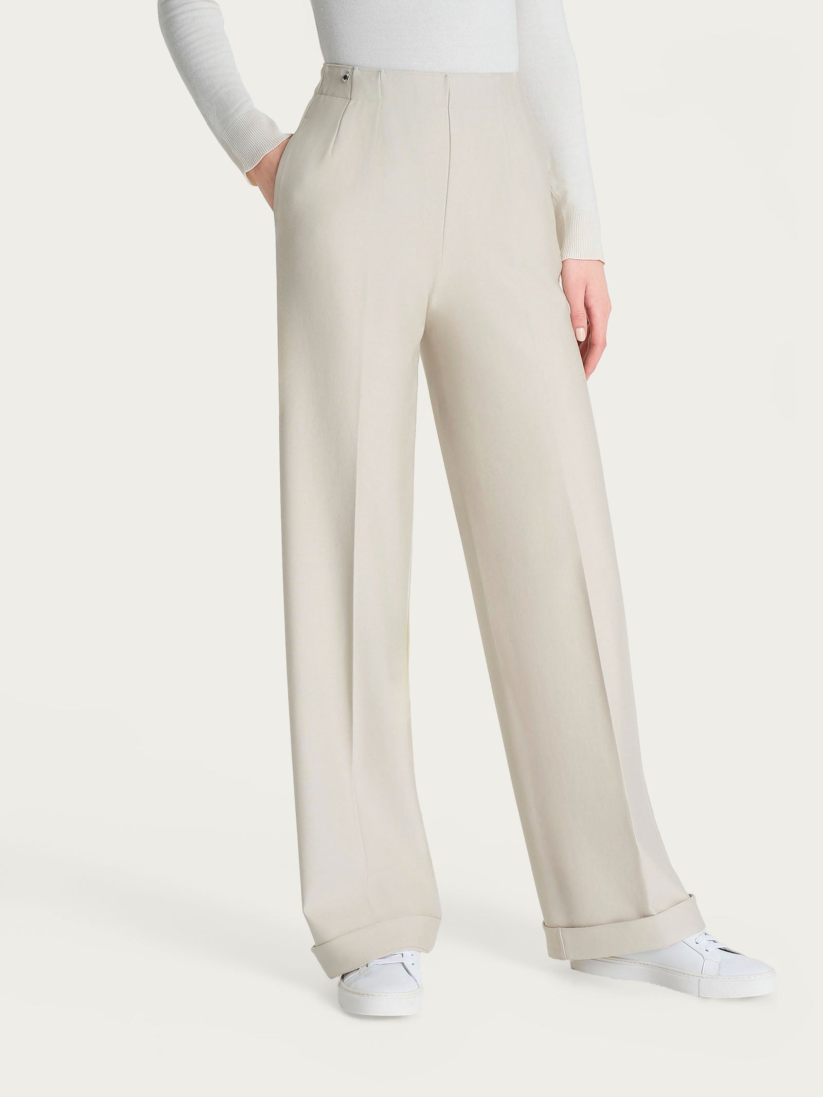 Ragno Compact Pantalone ampio tasche champignon