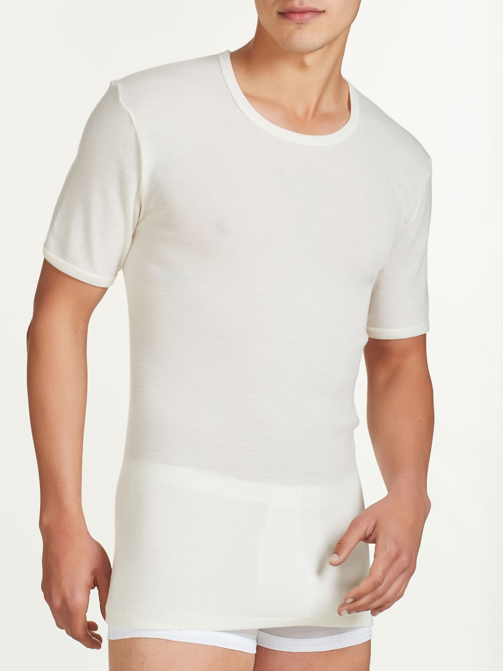 Ragno Merino Medium maglietta girocollo B.co Lana lana merino